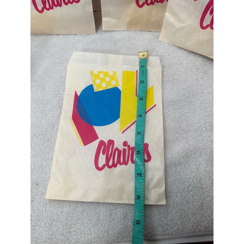 VTG 80/90s Claire's Paper Gift Bags Multicolor Abstract‎ Design 8 ct Treat Party
